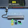 Hubs Giausa USB Cイーサネットアダプター1000MbpsネットワークカードUSB3.0ハブRJ45ラップトップPC Lenovo Xiaomi Mi Box MacBook Hub