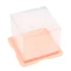 Gift Wrap Weddding Party Cake Candy Box Food Transport PET Clear Cupcake Packing With Bottom Bracket Decoration