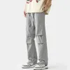 Men's Pants Summer Lightweight Straight Joggers Black Khaki