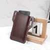 Mens en cuir en cuir vintage Sac de taille de gaine Clip Clip Téléphone Holster Travel Travel Phone Phone Cover Celt Belt Pouch Purse Sac