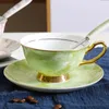 Cups Saucers Euro Luxe Bone China Gilded Coffee Cup Sets Porselein theeset Afternoon feest Creatief bruiloft Gift Office Drink Ware