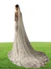 Bridal Veils Wedding Veil With Pearls One Layer Long Cathedral Bride Velos De Noiva Crystal Beaded For White Ivory Metal Comb5645400