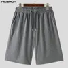 Short masculin Incerun 2024 Personnalité Casual Elastic Raise Design élégant tube droit masculin solide All-Match S-5XL