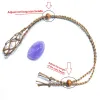 1pc Adjustable Braided Necklace Cord DIY Wax Rope Empty Stone Holder Natural Quartz Crystal Raw Jewelry Making Net Bag Pendant