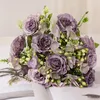 Dekoracyjne kwiaty piwonia sztuczny bukiet o długości 30 cm Jedwabny fałszywy na ceremonię ślubną stół domowy wazon imprezowy wazon