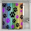 Rideaux de douche 3d tissu polyester ensemble chien imprimé animal enfants maison de salle de bain baignoire de salle de bain avec crochets