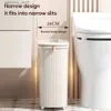 Waste Bins 9/12L Liht Luxury Press Trash Can with Lid Wastbasket with Handle Livin Room Bathroom Narrow arbae Can Kitchen Waste Dustbin L49