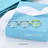 High End Designer Rings Tifancy High Version New Hollow Heart Ring Female Copper Plated med 18K Real Gold Fashionable and Personalized Simple Open Ring Original 1: 1