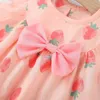 Robes de fille Nouveaux vêtements pour enfants 2024 Fille d'été mignonne petite version coréenne de fraise Version coréenne