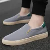 Casual Shoes Spring And Summer Oversized Men's Ice Silk Canvas Men Lazy Slip-on Board Cloth