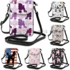 Ny lättvikt PU -läder mobiltelefon handväska lila poodle polka dot små crossbody väskor axelväska plånbok handväska för kvinnor