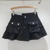 Rokken vintage mode damesvakken denim geplooid 2024 lente trendy hoge taille a-line mini rok vrouwelijk 11xx8702