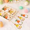 Dekoracja imprezy Easter Gnome Decor 12pcs/Box 4-Compartment Marchewki bez twarzy wiszące ozdoby drewniane