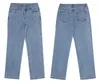 Kvinnors jeans blå för kvinnor 2024 mode rak blekt breda benbyxor y2k denim byxor vintage lös mamma