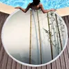 Rund strandhandduk bambu lämnar strand filt pool handdukar mjukt sandfri vatten absorberande picknick handduk konsttryck yoga kastmatta