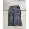 Костюм Jnco y2k Мужчина -хип -хоп с вышивкой мешковываемые джинсы Негабаритная толстовка с капюшоном с двумя частями.