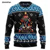 Hockey Santa Claus 3d All Over Imprimé Men Pullover Sweatshirt décontracté Shirts à manches longues en manteau Unisexe Femme Streetwear 3