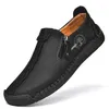 Casual Shoes Handmade Leather For Men High Quality Set Foot Slip On Loafers Flats Moccasins Plus Size