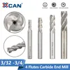 Xcan Inch HSS -Endmühlen 4 Flötenkarbid -Fräser -Endmühlen für CNC Maching Metalworking CNC Router Bit 5/6/8pcs