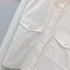 Frauenblusen bestickte Taschenhemd für Sommer Custom Cotton Twill Stoff