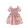 Mädchen Kurzarm Kleider Kleid Sommer Kinder Blumenbaby Prinzessin klein 240329