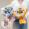 Fleurs décoratives Bouquet de fleurs artificielles Crochet Crochet de mariage éternel tissé pour les invités Décoration cadeau de la fête des mères
