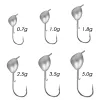 10pcs neu 2# Haken 0,7/1,0/1,8/2,5/3,5/5G Soft Lure Rockfish Fishing Hooks Finesse Jig Headhaken für Wurm Ultralight Ajing Rod