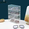 Smycken lådor 4-lagers akryl förvaringslåda glas lådhanterare kosmetika och makeup manager förvaringslåda penna lådan stapel rack