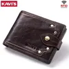 Wallets KAVIS 100% Genuine Leather Wallet Men Male Coin Purse Portomonee Clamp For Money Short Pocket Card Holder Hasp Quality But353z