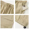 Men's Pants Summer Lightweight Straight Joggers Black Khaki