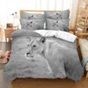 Dropship Lion, Tiger Muster Bett Sets Cover Kids, Twin Full Queen Kingsize -Schlafzimmer Set Home Textile Housse de Couette 100% heiß