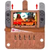Многокарточная слот-кожаная коробочка для Nintendo Switch Oled Cover Stand Flip Sken Suplet Suctective Sumbag Wtih wtih веревка для браслета