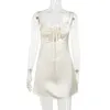 Casual jurken Taruxy Bandage Sexy Sheath Dress for Women 2024 Zomer Hollow Out Lace Up Sundress Femme Beach Slim Elegante vrouw