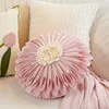 Pillow KAUNFO Pink Flower Covers Sofa Geometric Embroidered Throw Cases For Car 45x45cm 1PC