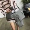 Bag 4pcs Women Pattern Leather Handbag Crossbody Messenger Card Package Solid Zipper Elegant Ladies Handbags Set Wallet #NRS