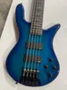 Guitare basse électrique bleu sans tête sans tête avec une touche en palissandre Pustagize