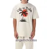 Vêtements de créateurs haut de gamme pour PA Angels Red Sun Coconut Tree Skeleton Imprimer à manches courtes Tshirt pour hommes et femmes High Street Malf manche avec étiquette de marque Original 1: 1
