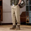 Khaki Man In Khaki ManのメンズパンツHiqor Summer Classic Solid Baggy Men CottonPantalones Cargo Ounser Ropa Hombre