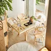 Tables à manger en bois massif japonais Home Hotel Restaurant Villa Tables Retro Homestay Natural Rattan Dining Table and Chair Set Z