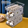 Egg Storage Box Rolling Slide Container Food Kyle Drawer Organizer Boxar Plastförvaring Container Kylskåp Organisationer