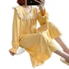 Women's Sleepwear 250628005Spring Autumn Women Nightdress Long Sleeve Cute Home Nightwear Service Sleep Tops Night Gown