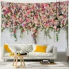 Rose Flower on the Wall Tapestries Tapestry Hanging Boho Hippie Tapiz Art Nature Paisery Aesthetics Room Decoración del hogar R0411