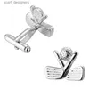 Cuff Links Hyx Jewelry Square Silvery Golf Metal Brand Boutons Chev