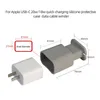 2 I 1 Silikonkabel Winder Stuffsäker adapter Skyddar täcker trådorganisatör för iPhone USB -laddningshuvudskyddsfodral