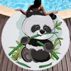 Serviette d'été cercle d'épais microfibre rond de plage de plage de douche serviettes dessin animé panda imprimé bohème mignon serpiette de plage ronde