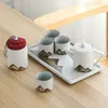 SET DI AFFE SET DI PORCELINA CANDELLO CALDO CANDELLO TEAPOT GIAPPONESE SET HASE ZEN BEAKING TEASET SEMPLICE REGALO CERAMICA CERAMICO