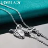 Pendants Urmylady 925 Sterling Silver Leaf 16-30 pouces Collier de pendentif pour femmes bijoux de cadeaux de fiançailles de mariage