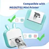 Phomemo T02/M02X Thermal Paper Sticky Paper White Mutiple-colors for Journal Photo Texts Study Notes and More, 3 Rolls in 1 Box