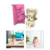 Angel Girls Flower Pot Silicone Moule en béton Ciment Fleule Moule d'aromathérapie Plâtre Moule de bougie Couche Époxy Résine Moule Décor