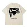 Mens T-shirt överdimensionerade 100% Cotton Eye Graphic Korean Summer Y2K Tops Tees Streetwear Harajuku kortärmad estetikkläder 240409